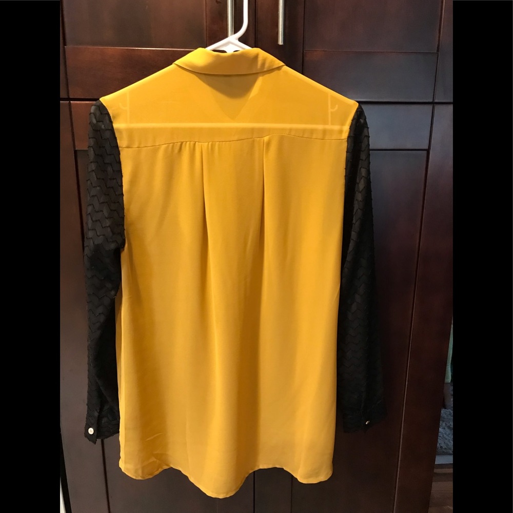 Jealous Tomato mustard and black sheer blouse - Picture 5 of 6
